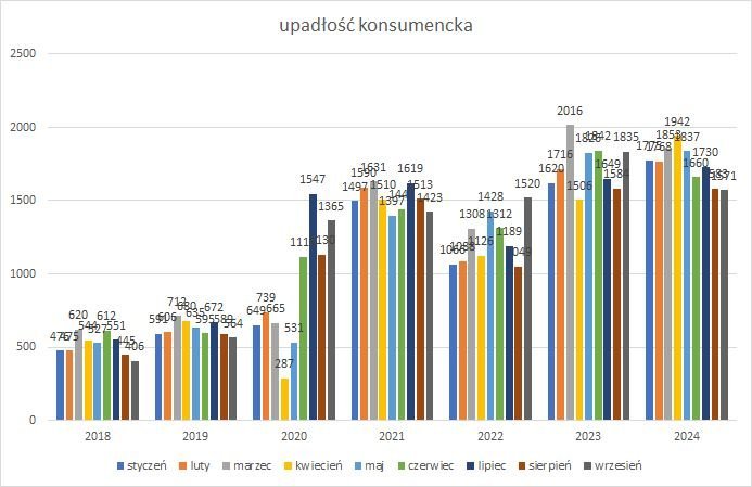 postępowania upadłościowe konsumenckie w 2024 r.